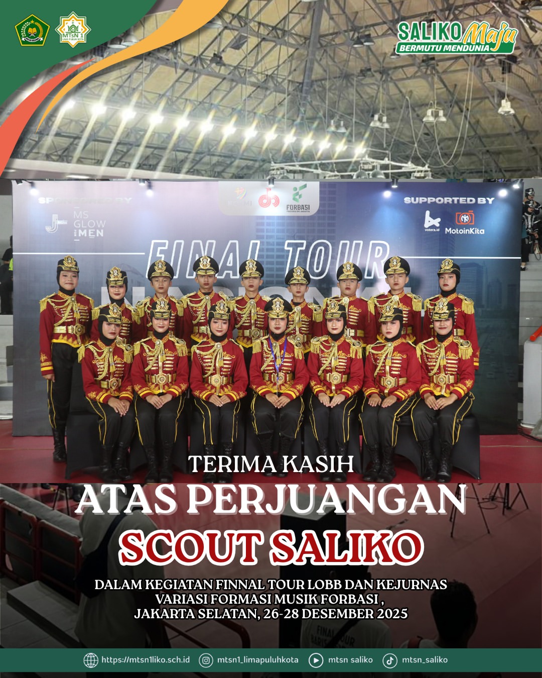 Selamat dan Terima Kasih atas Perjuangan Scout SALIKO di Ajang Nasional FORBASI 2025
